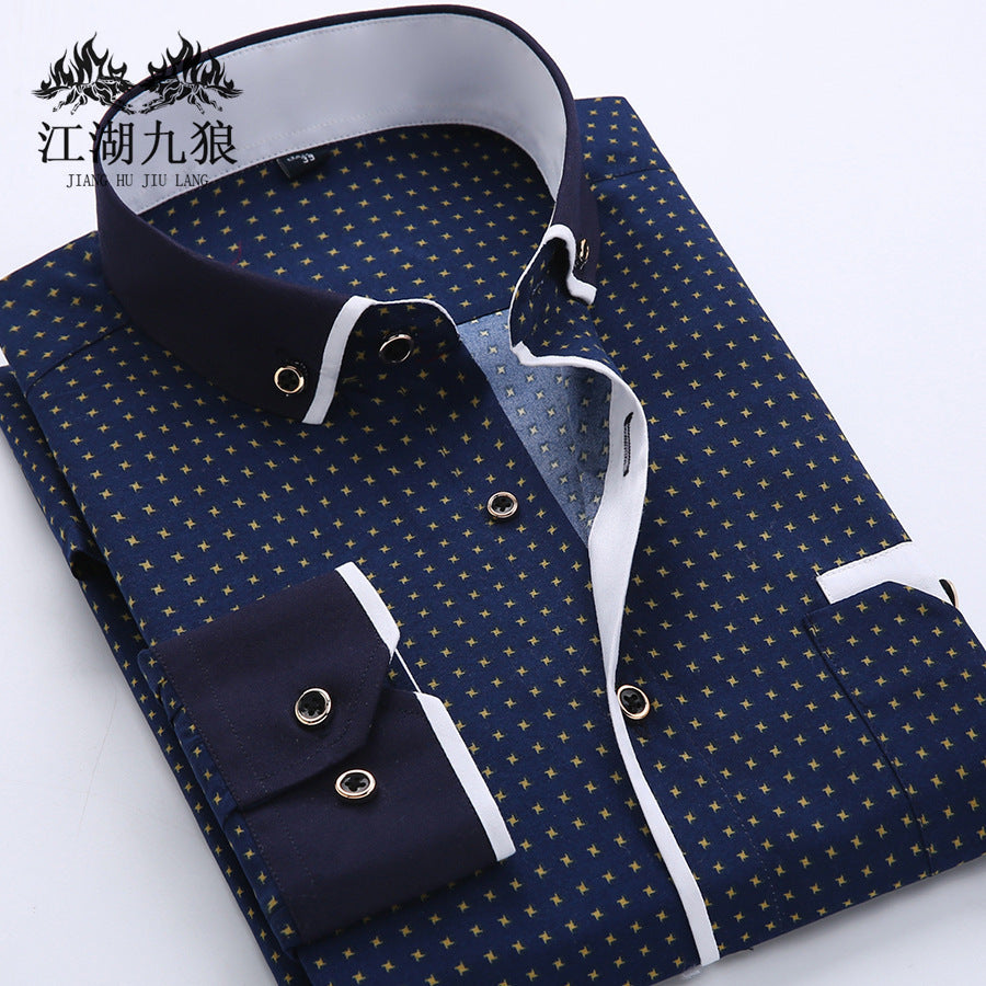 Business Patterned Dress Shirt - Solid Color Slim Fit Design - Neon North Clothing