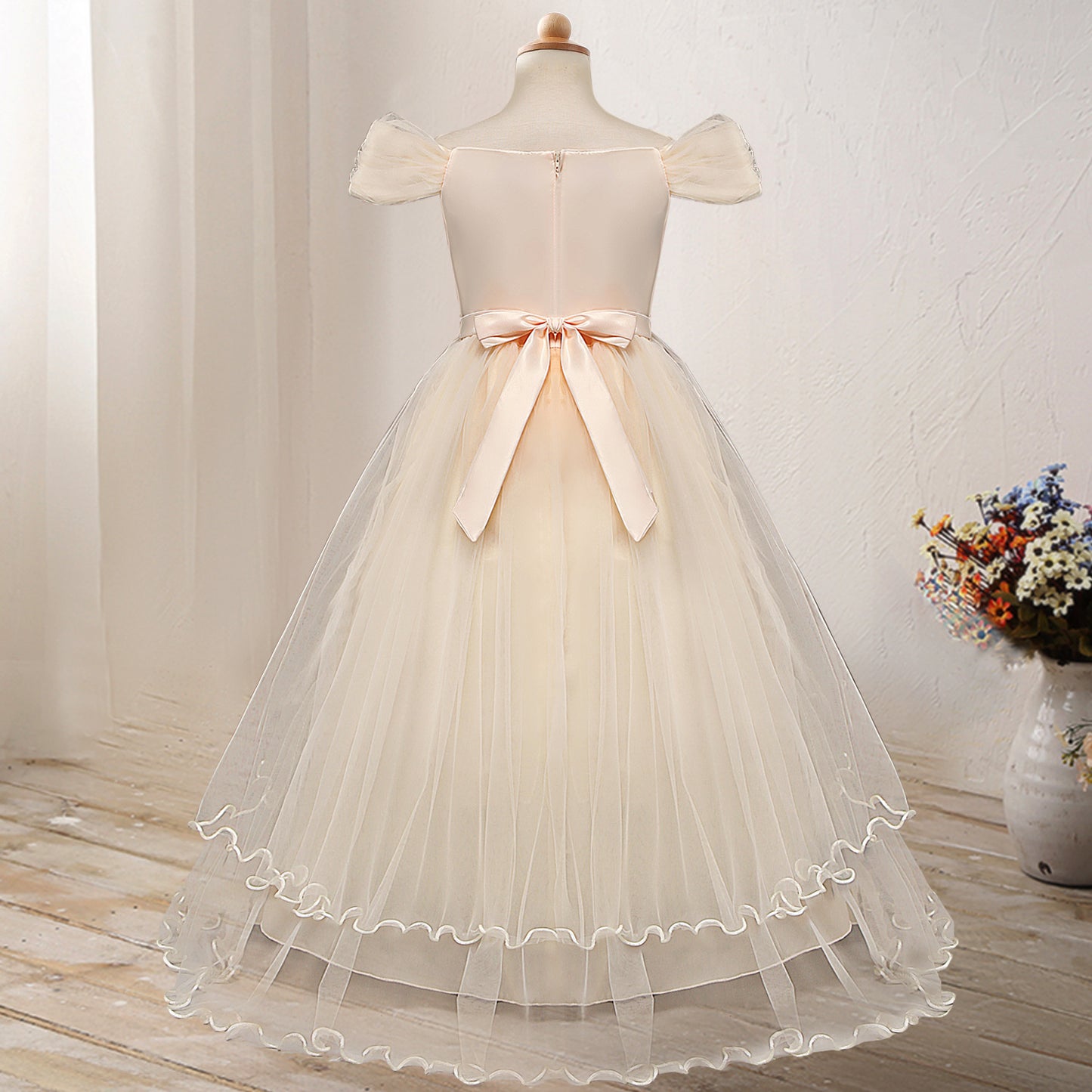 One-shoulder Flower Dress for Princesses