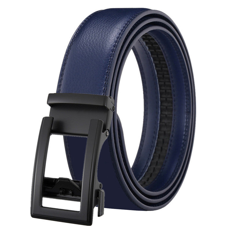 Men's Leather Automatic Belt with Hollow Multi-Color Two-Layer Cowhide Buckle - Neon North Clothing