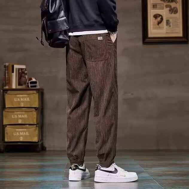 Men's Elastic-Waist Jogger Pants for Autumn Comfort and Style