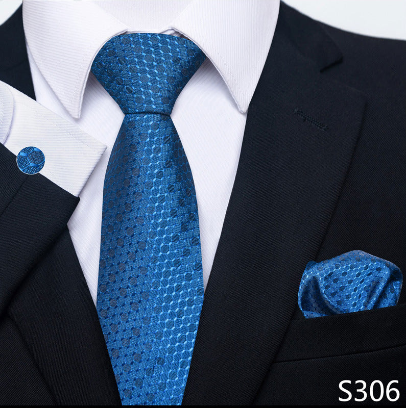 Men's Formal Wear Tie Set with Creative All-Match Scarf and Cuff Buckle - Neon North Clothing