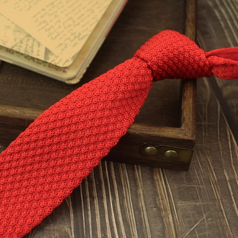 Narrow Woolen College Style Knitted Tie - Perfect Narrow Knitted Tie for Stylish Looks - Neon North Clothing