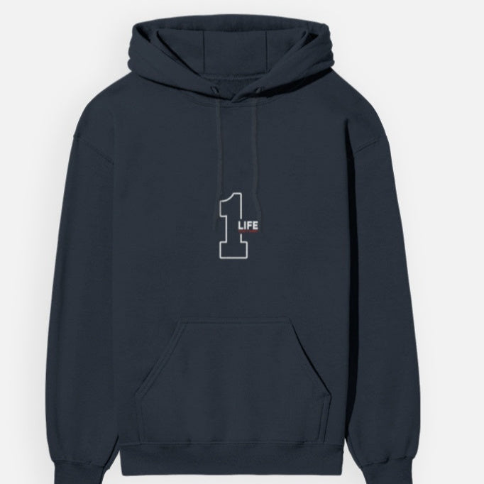 Loose Fit Graphic Hoodie Sweater with Drop-shoulder Sleeves