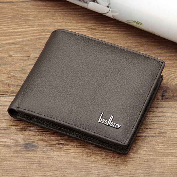 Genuine Leather Coin Purse for Men - Two-Fold Short Design