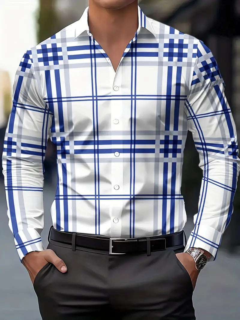 3D-Printed Long-Sleeve Shirt - Slim Fit Design for Effortless Style, No Iron Needed
