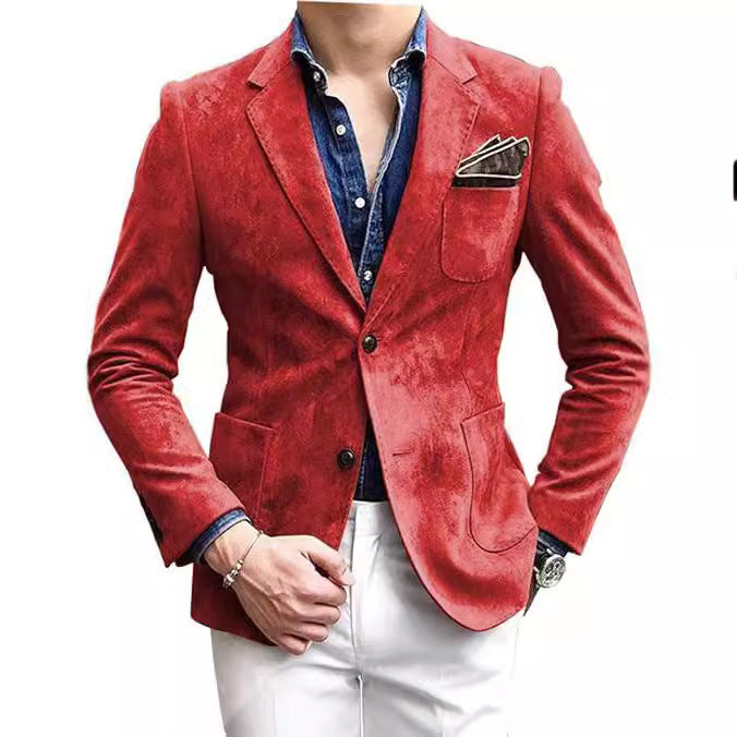 Men's Versatile Suit Jacket - Solid Color Loose Fit