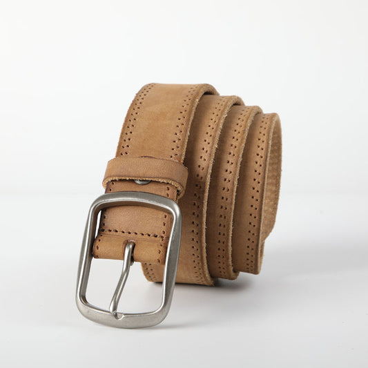 Distressed Cowhide Men's Leather Belt - Retro Style - Neon North Clothing