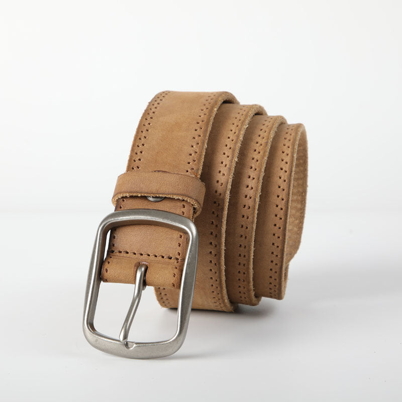 Distressed Cowhide Men's Leather Belt - Retro Style - Neon North Clothing