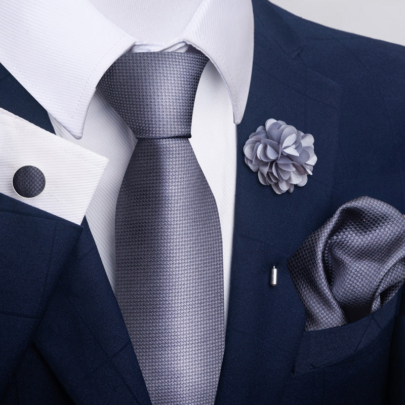 Men's Tie and Pocket Square Set with Pin - 2 Piece Suit Combo - Neon North Clothing