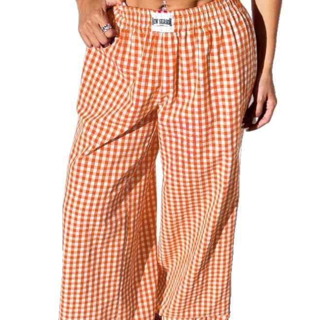 New Style Plaid Casual Pants with Pockets - Loose and Comfortable Cotton Design