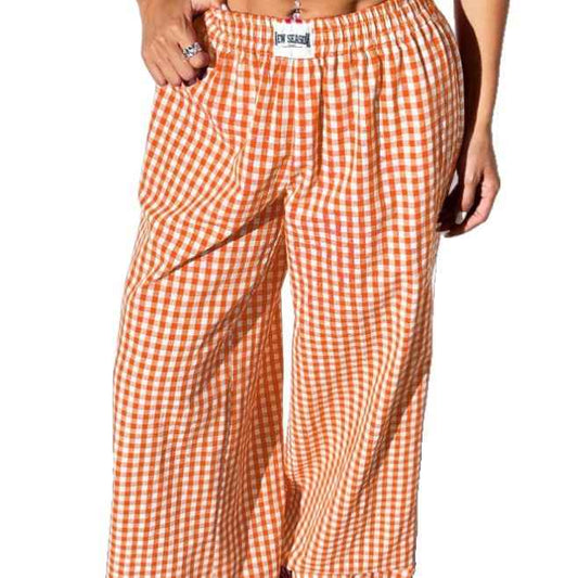 New Style Plaid Casual Pants with Pockets - Loose and Comfortable Cotton Design
