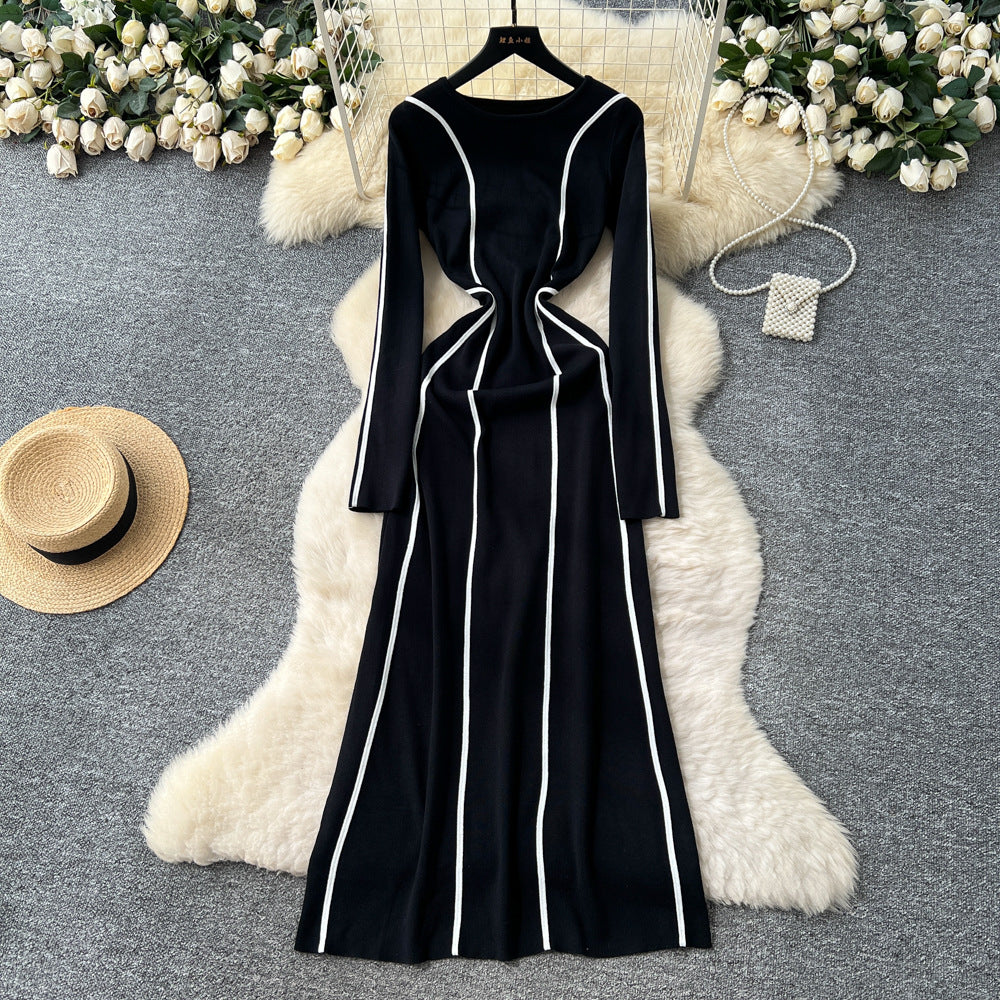 Long Sleeve Sweater Dress with Fitted Waist - Neon North Clothing