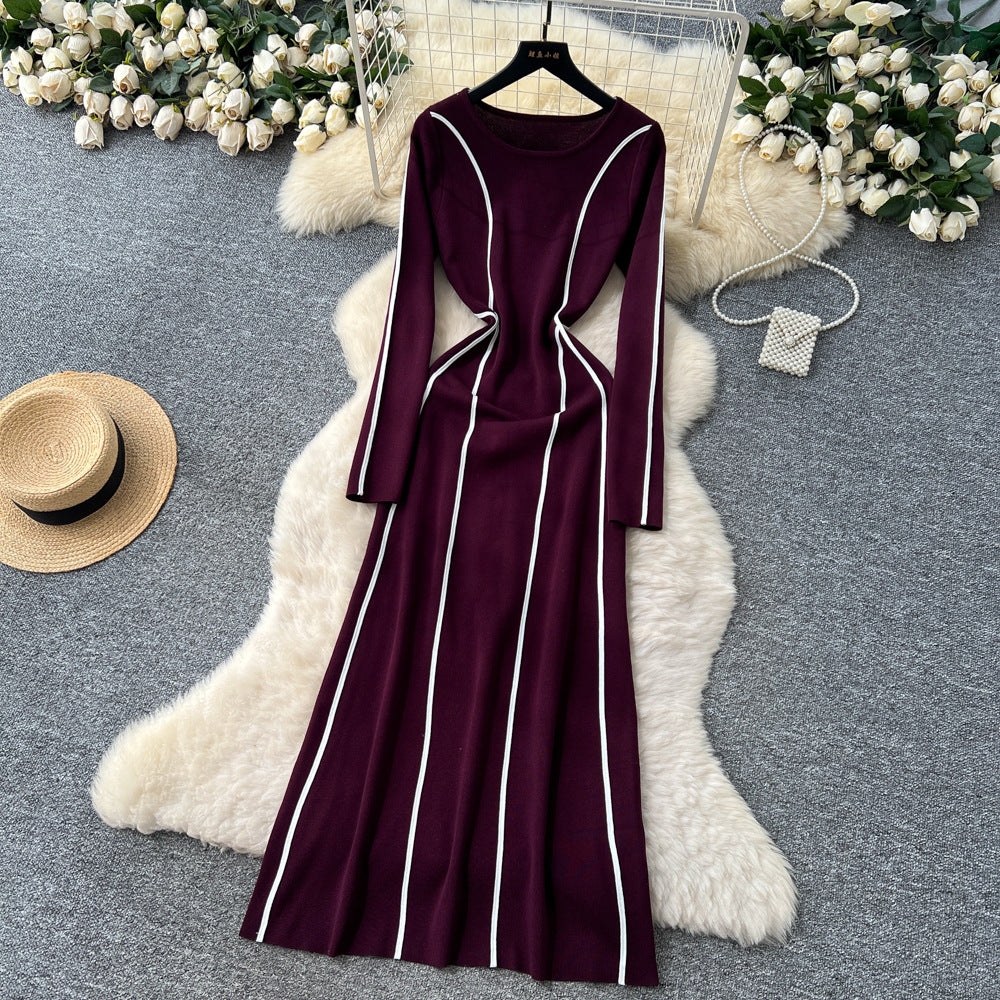 Long Sleeve Sweater Dress with Fitted Waist - Neon North Clothing