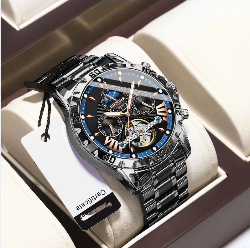 POEDAGAR Swiss Brand Waterproof Automatic Mechanical Luxury Watch for Men - Neon North Clothing