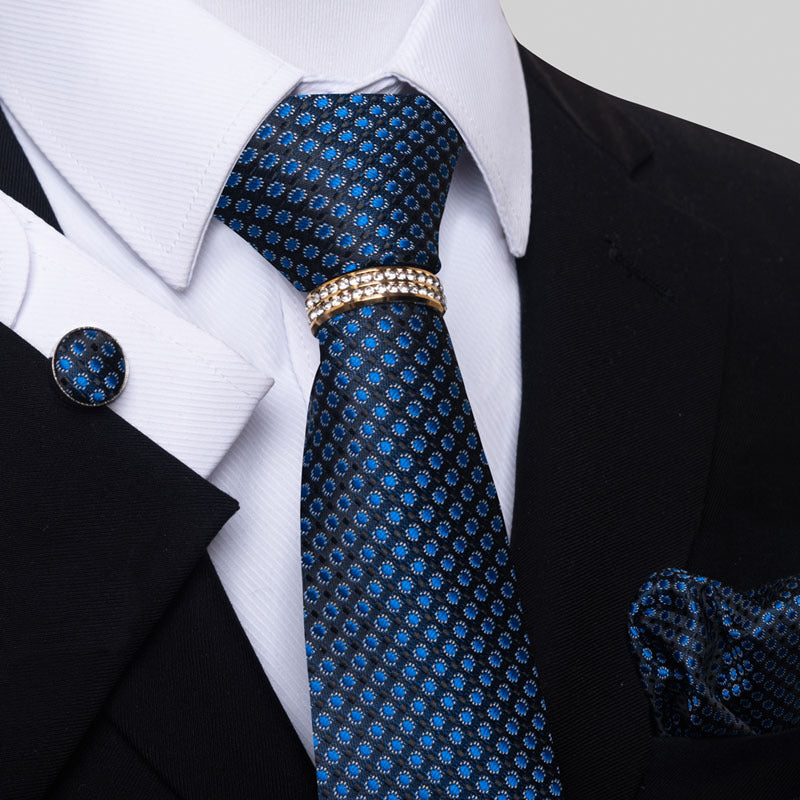 Multi Colored Striped Tie Set with Floral Design for Men - Neon North Clothing