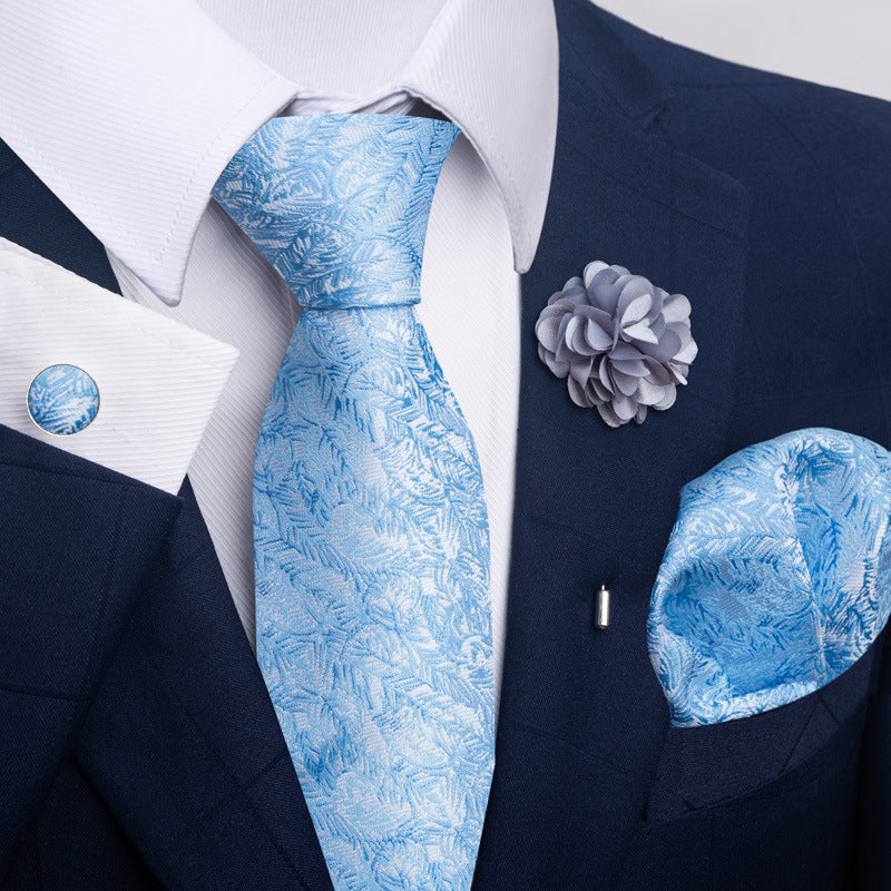 Men's Tie and Pocket Square Set with Pin - 2 Piece Suit Combo - Neon North Clothing