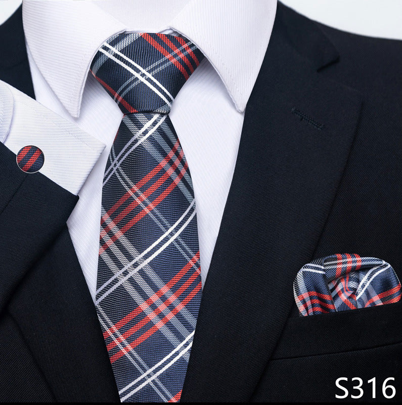 Men's Formal Wear Tie Set with Creative All-Match Scarf and Cuff Buckle - Neon North Clothing