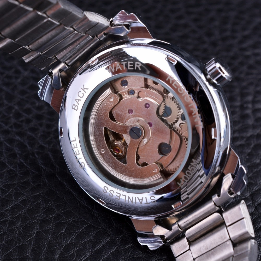 WINNER Blue Ocean Automatic Watch - Luxury Stainless Steel Men's Timepiece - Neon North Clothing