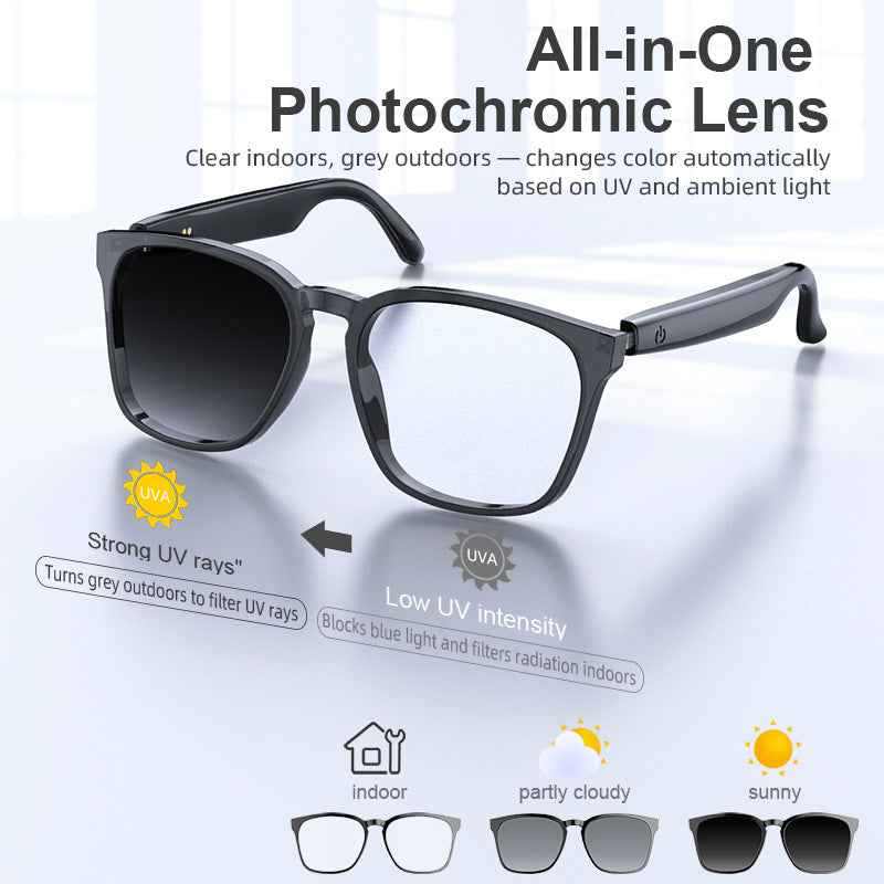 AI Translation Smart Glasses with Photochromic Lenses and Bluetooth Wireless Technology