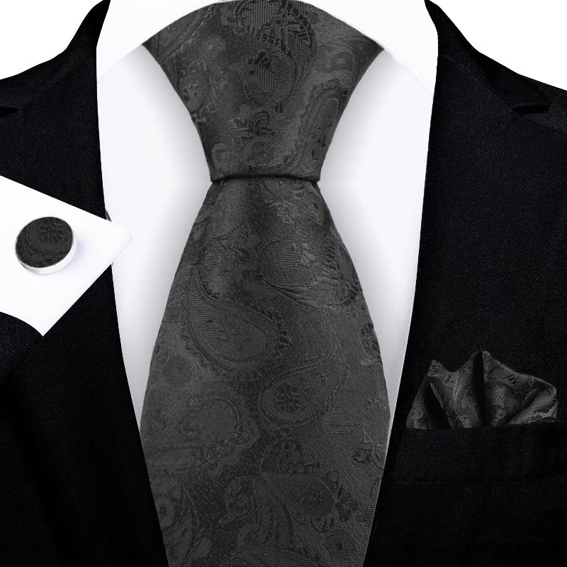 Jacquard Embroidered Tie with Cashew Pattern Design - Neon North Clothing