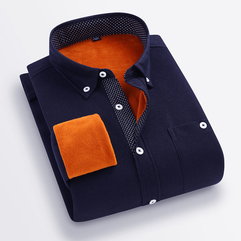 Men's Flannel Long Sleeve Shirt - Thickened Casual and Loose Fit