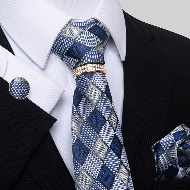 Multi Colored Striped Tie Set with Floral Design for Men - Neon North Clothing
