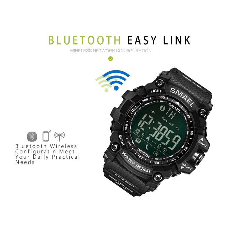 Mens Military Smartwatch - Waterproof LED Digital Chronograph with Multifunction Features - Neon North Clothing