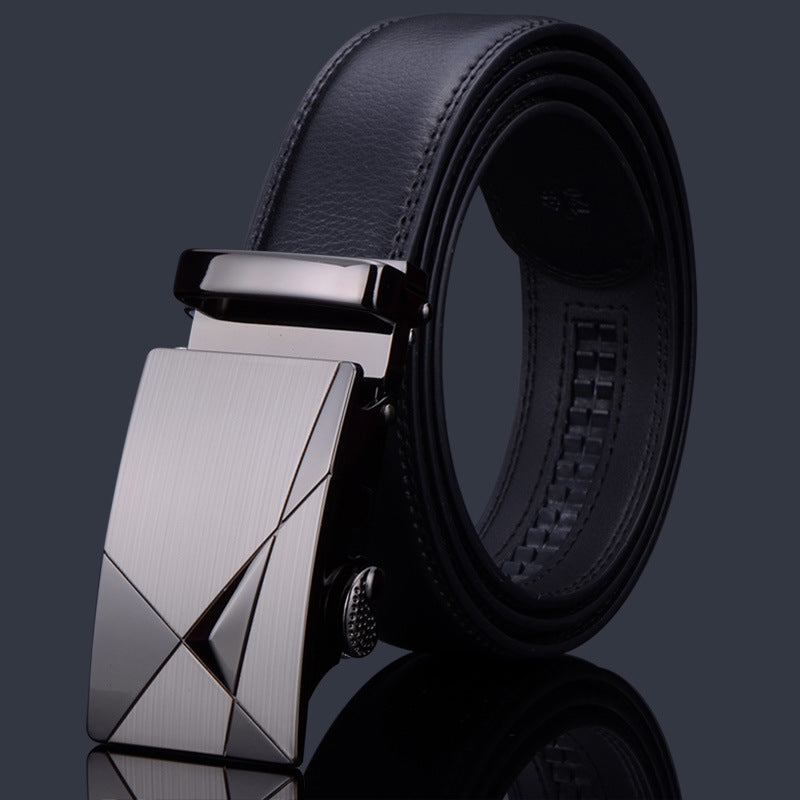 Mens Leather Belt Automatic Buckle - Genuine Leather for Comfort and Style - Neon North Clothing