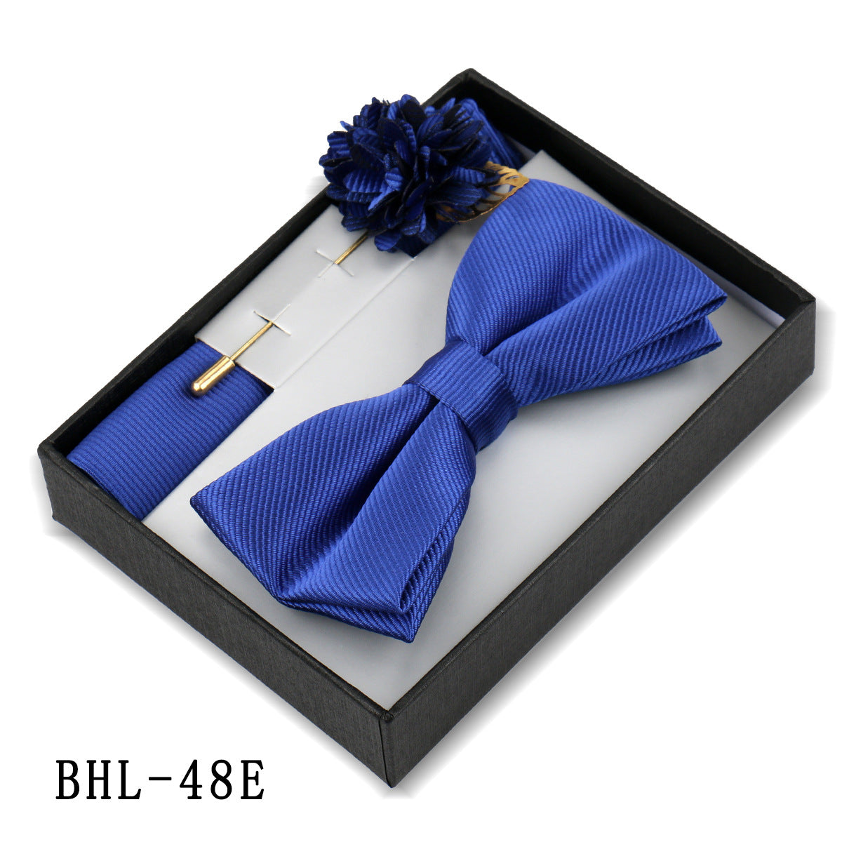 Men's Bow Tie Pocket Square Set with Brooch - Solid Color Elegance - Neon North Clothing