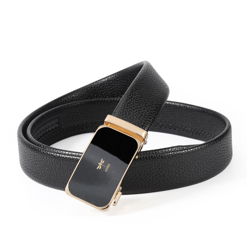 Mens Casual Business Belt Made Of Split Leather - Neon North Clothing