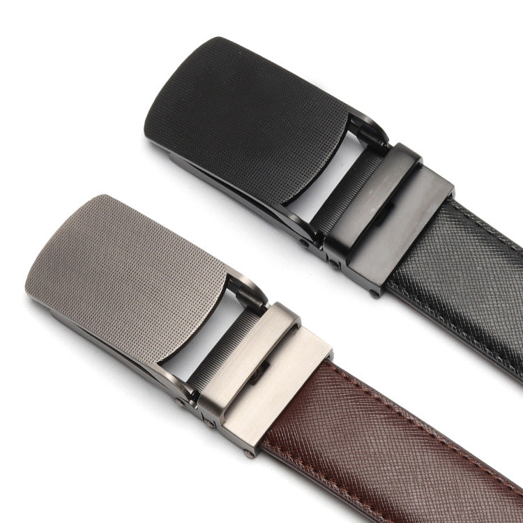 Men's Automatic Leather Belt with Two-Layer Design - Neon North Clothing