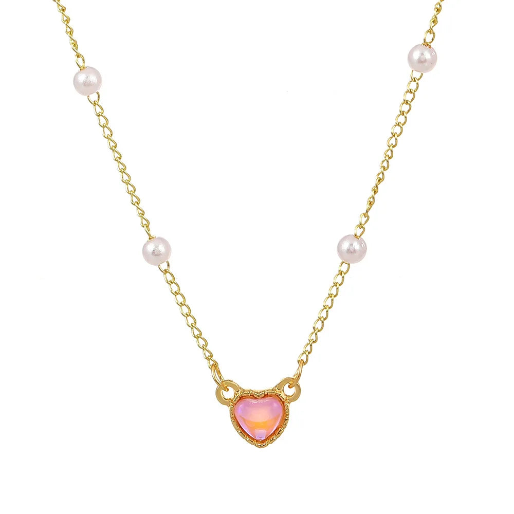 Gold Color Simple Love Heart Pendant Necklace - Neon North Clothing