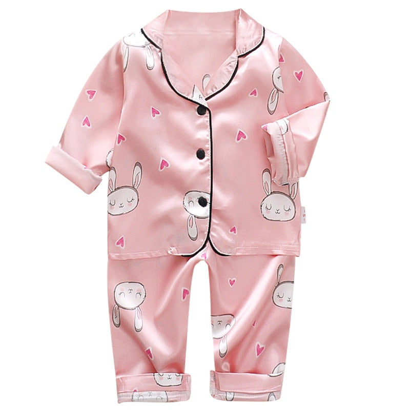 9M - 4 Years Silk Satin Tops and Pants Set for Kids - Neon North Clothing