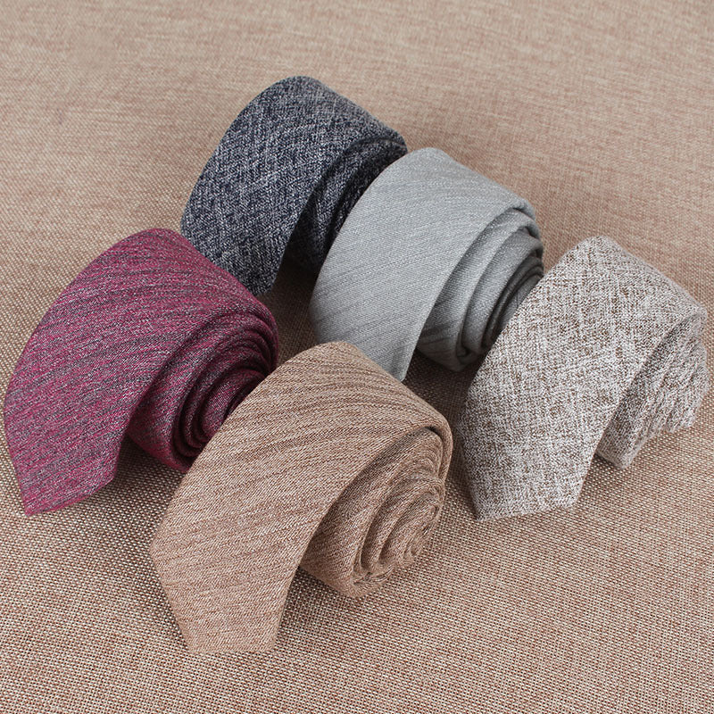 Solid Color Monochrome Narrow Cotton Tie Only - Neon North Clothing