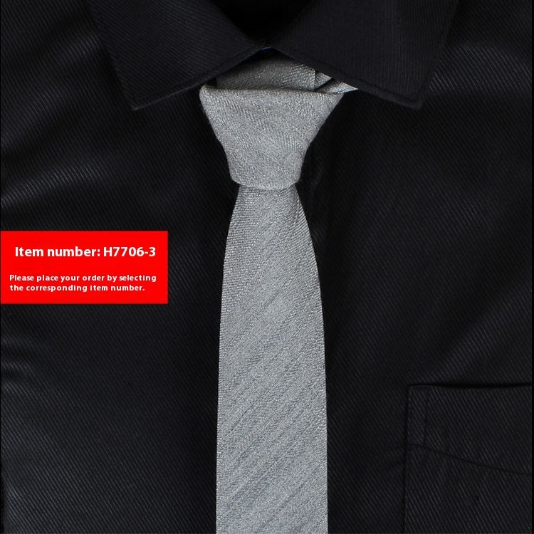 Solid Color Monochrome Narrow Cotton Tie Only - Neon North Clothing