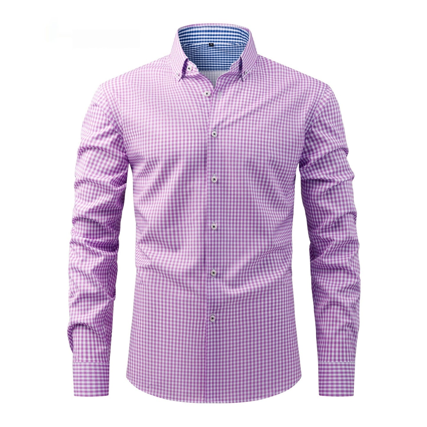 Mens Stretch Digital-Print Shirt - Long Sleeve Collared Regular Fit for Stylish Comfort