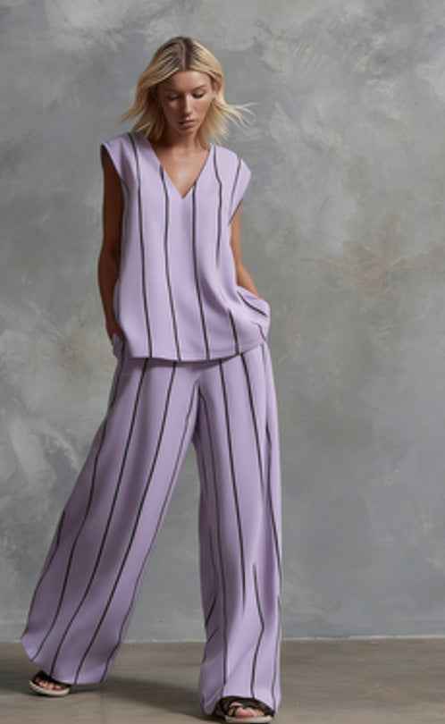 French Minimalist Black and White Set - Loose Cotton-Linen Women's Outfit