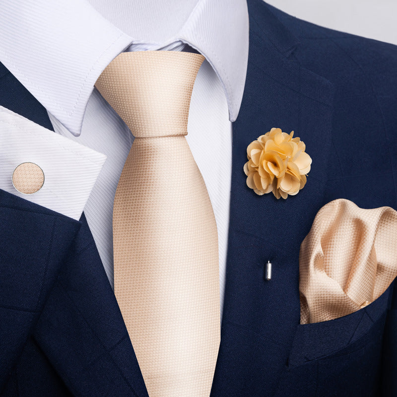 Men's Tie and Pocket Square Set with Pin - 2 Piece Suit Combo - Neon North Clothing