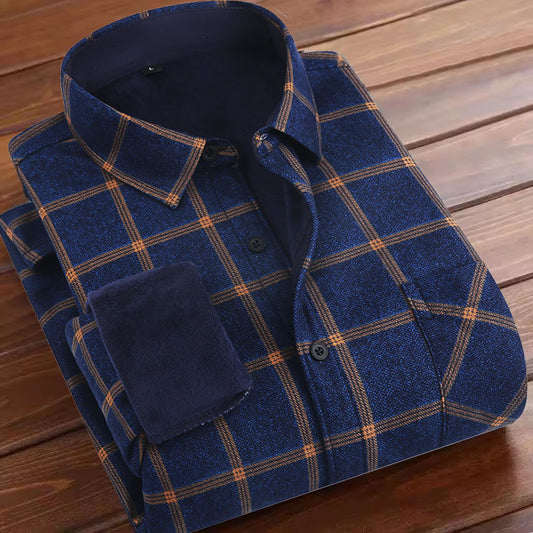 Fleece-lined Plaid Shirt For Warmth