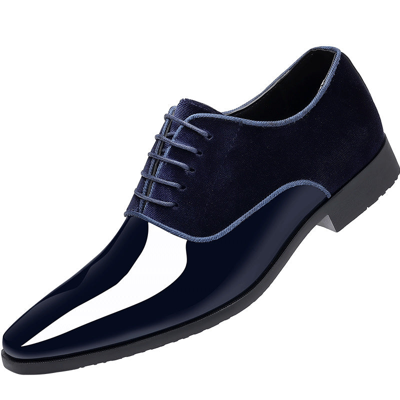 Zapatos de vestir de cuero brillante para hombre, ligeros. 