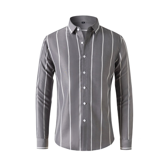 New Striped Long Sleeve Shirt for Men - Slim Fit
