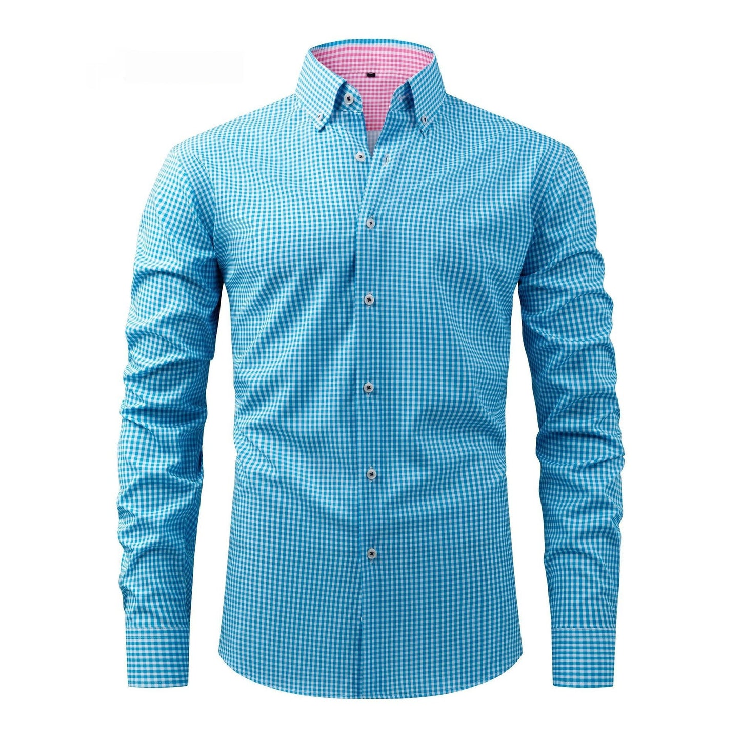 Mens Stretch Digital-Print Shirt - Long Sleeve Collared Regular Fit for Stylish Comfort