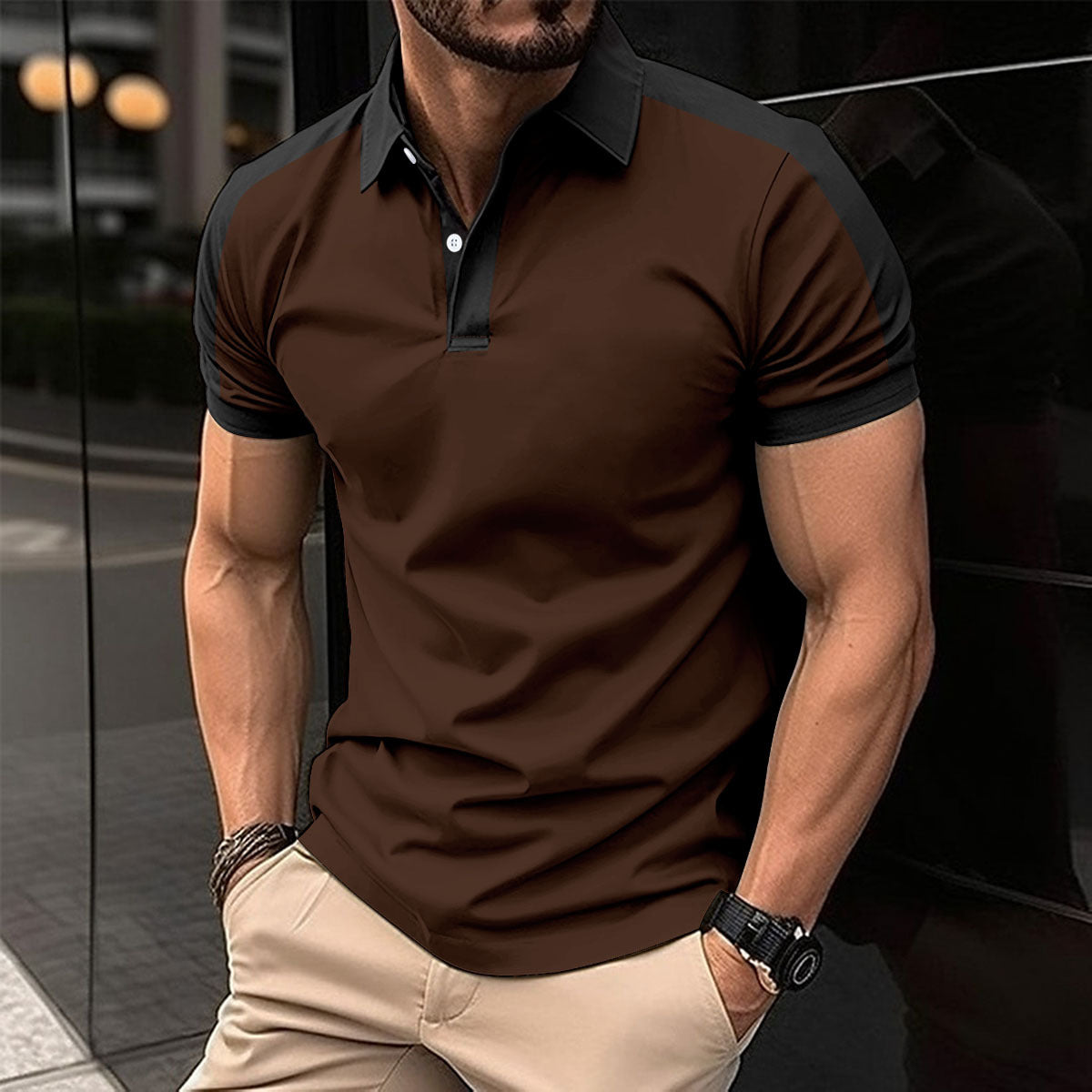 Men's Business Casual Polo Shirt - Short Sleeve Style for Effortless Elegance - Neon North Clothing