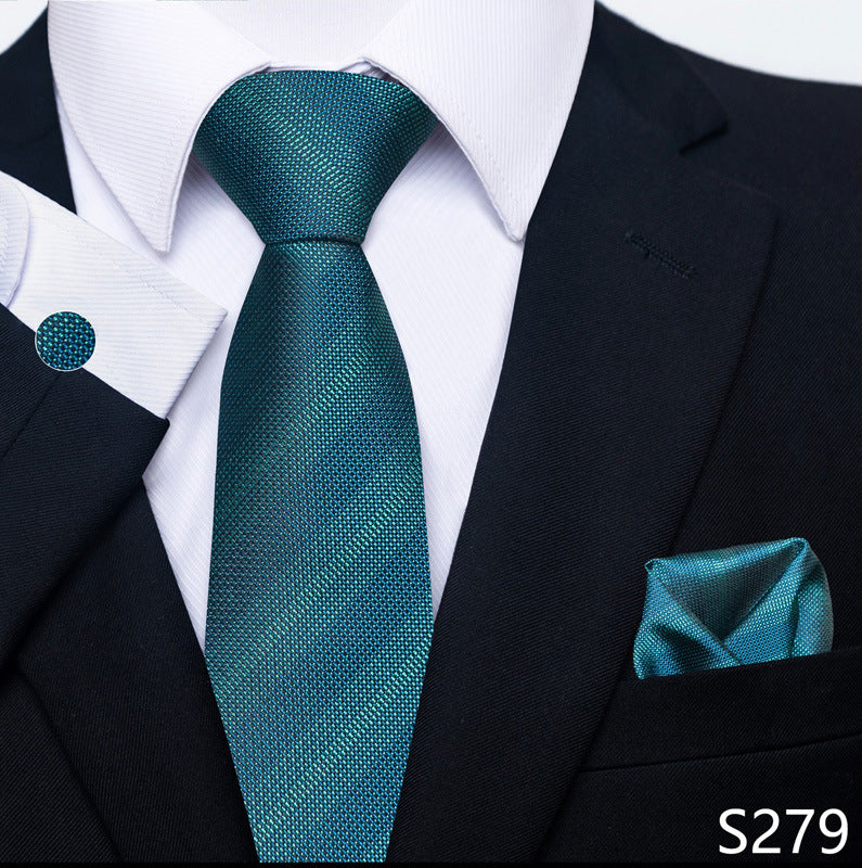 Men's Formal Wear Tie Set with Creative All-Match Scarf and Cuff Buckle - Neon North Clothing