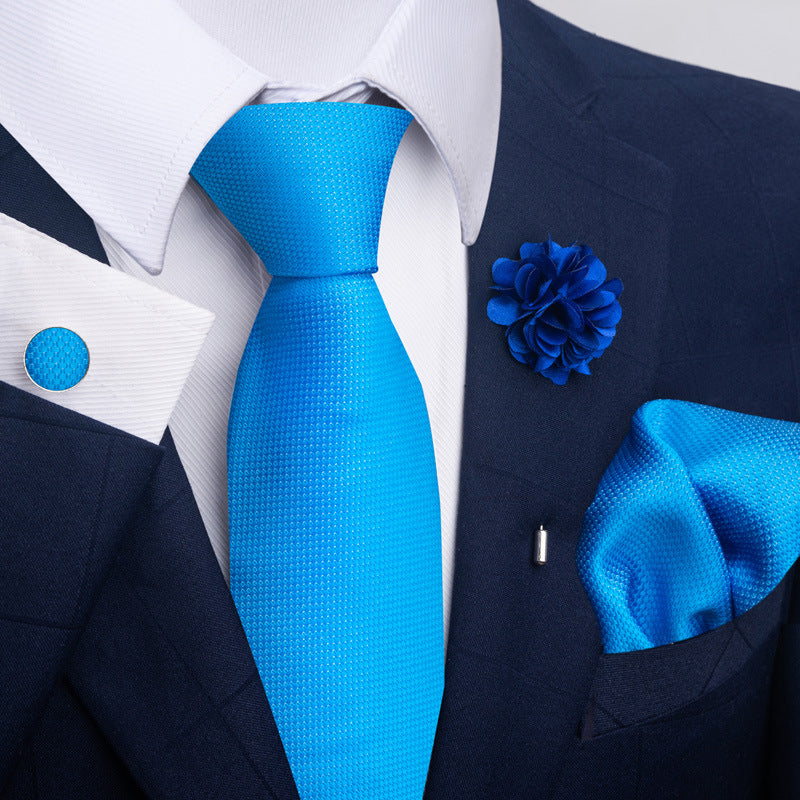 Men's Tie and Pocket Square Set with Pin - 2 Piece Suit Combo - Neon North Clothing