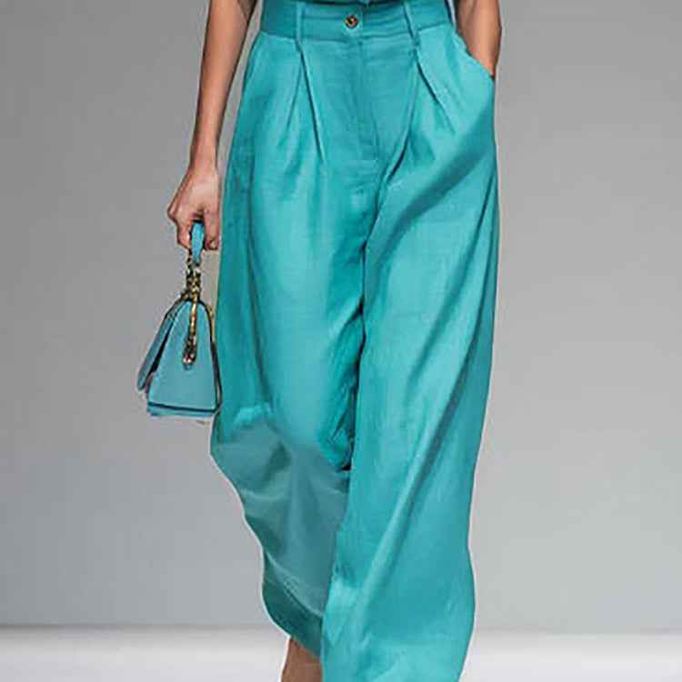 Sleeveless Vest Wide-Leg Pants Set for Women