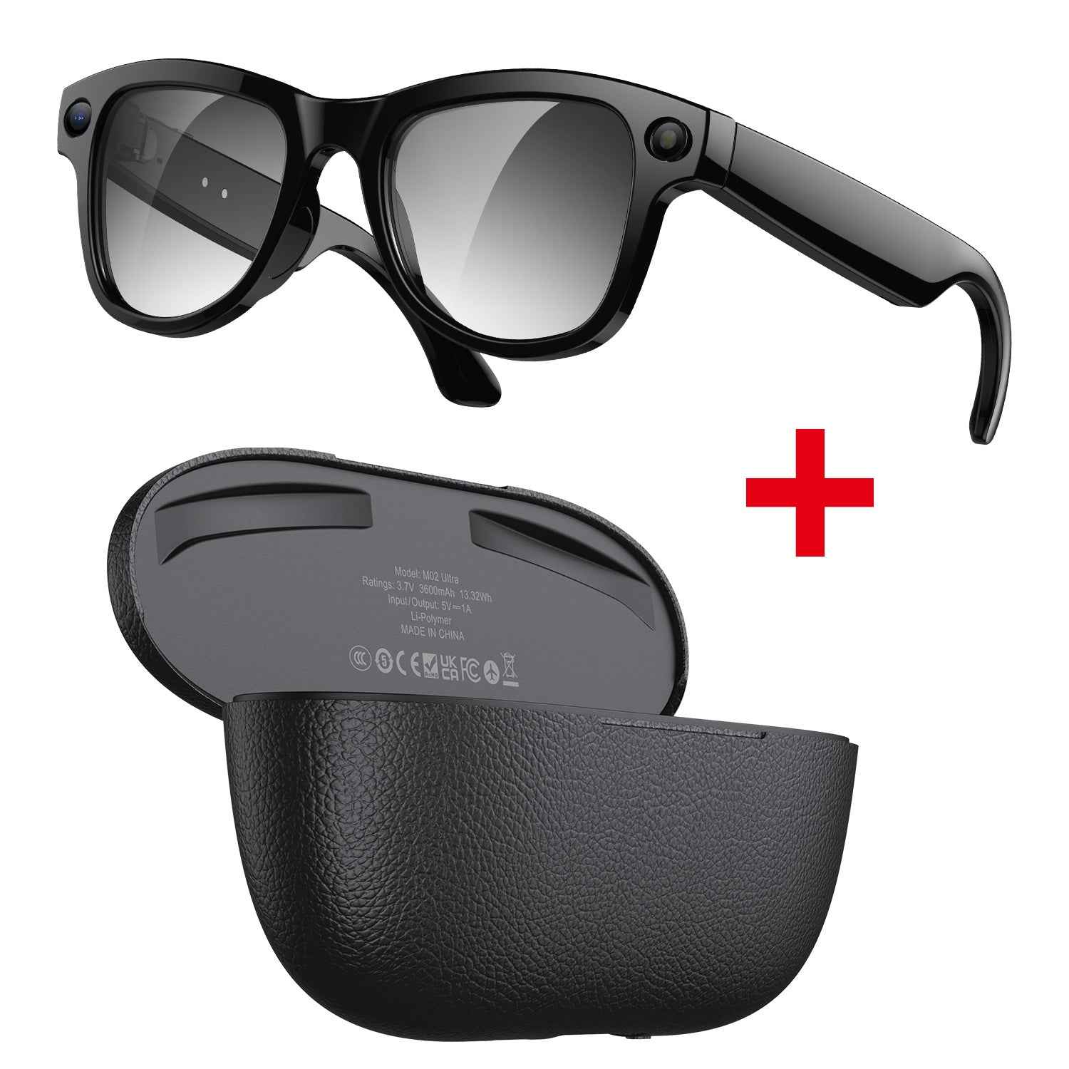 Smart Glasses With AI Translation 8MP Camera And Charging Case