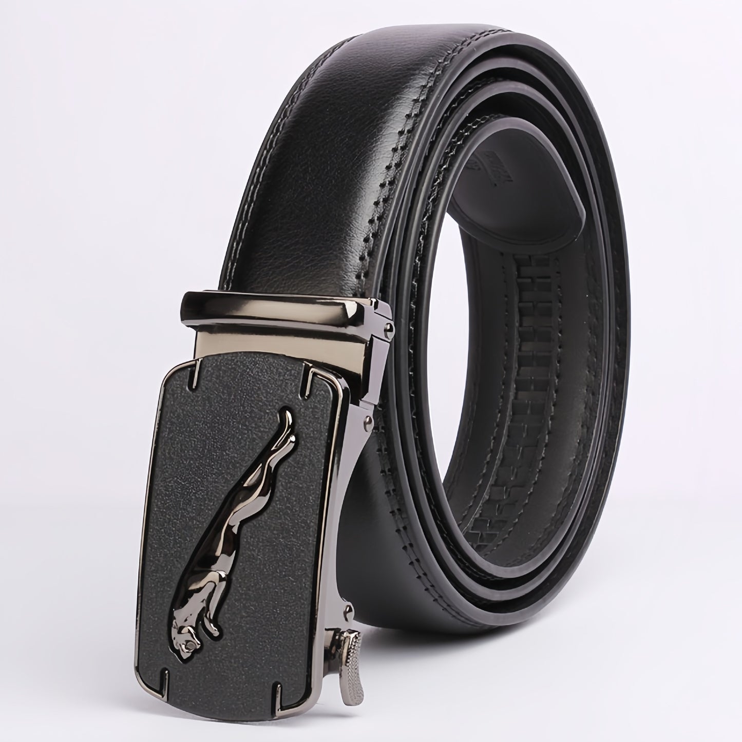 Mens Leather Belt Automatic Buckle - Genuine Leather for Comfort and Style - Neon North Clothing