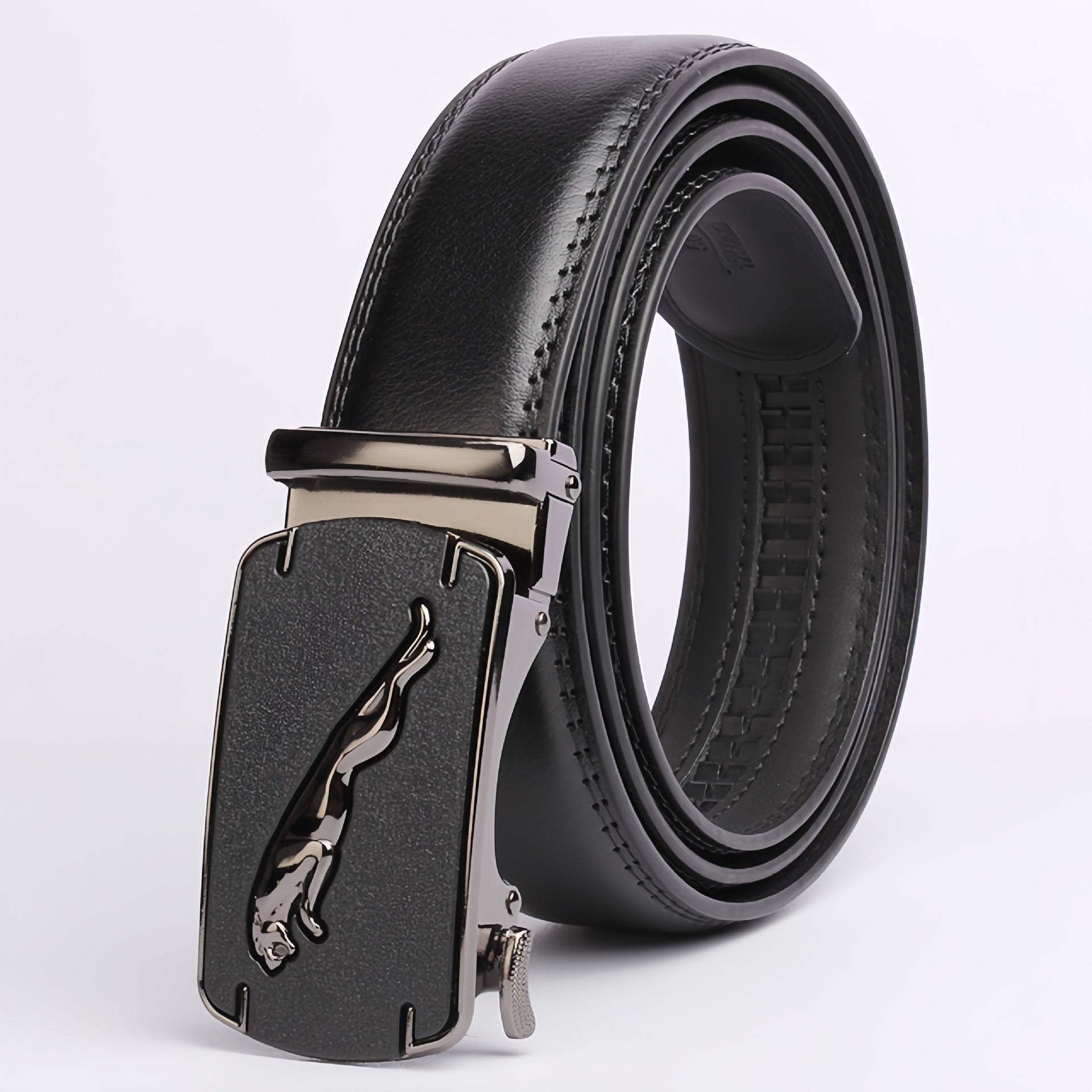 Mens Leather Belt Automatic Buckle - Genuine Leather for Comfort and Style - Neon North Clothing