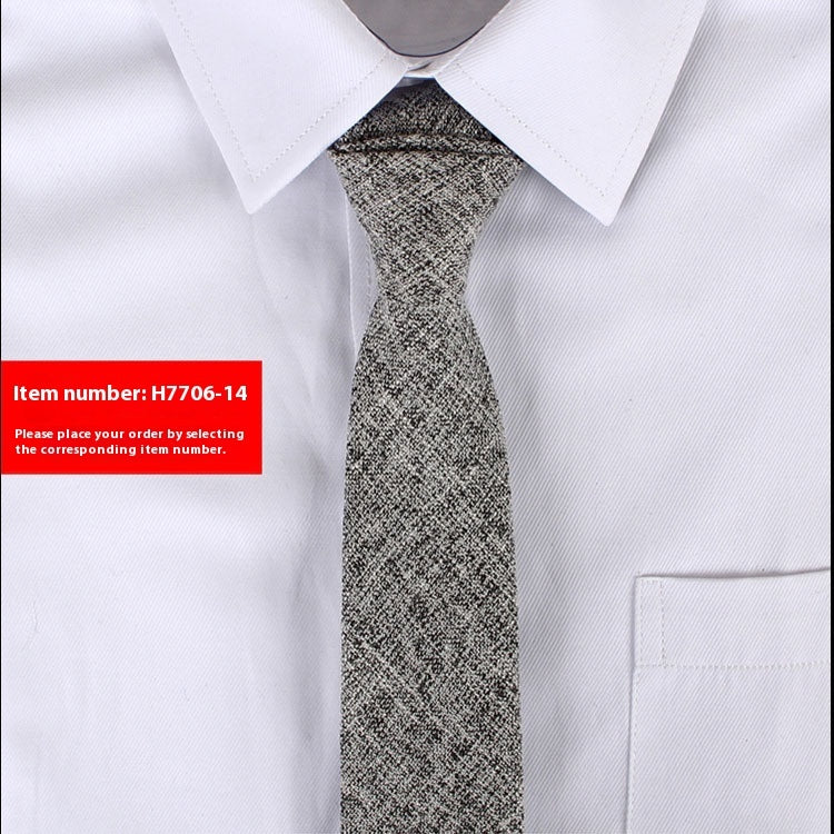 Solid Color Monochrome Narrow Cotton Tie Only - Neon North Clothing
